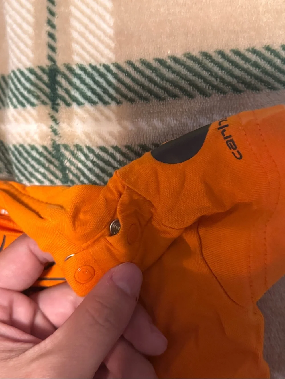 Carhartt Orange 'Little Wild One' Baby Bodysuit